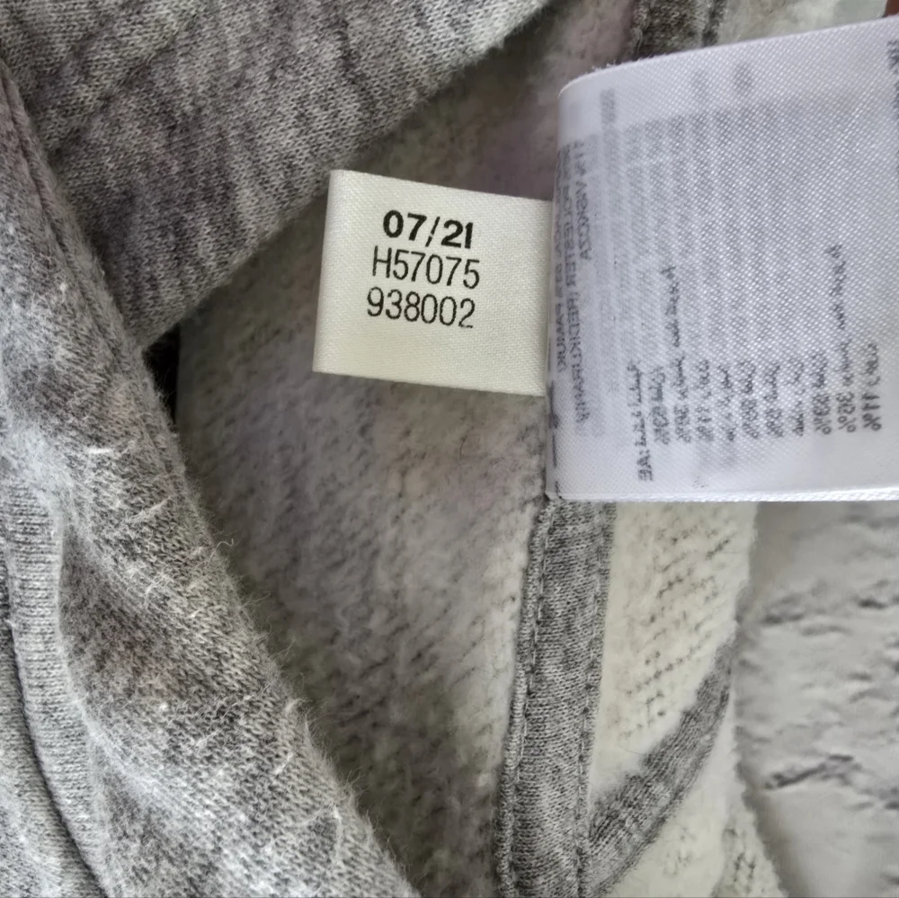 Adidas Gray And White All Over Print Fleece Hoodie Men's 2XL